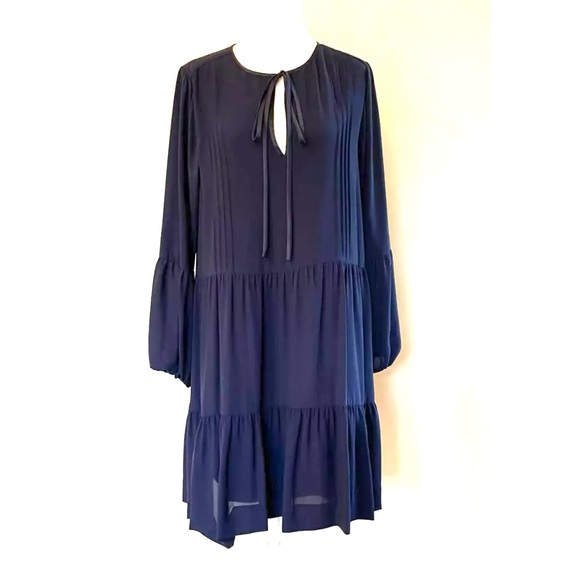 ERIN by Erin Fetherston Dresses & Skirts - ERIN by Erin Fetherston Blue Smocked Tiered long sleeve dress
